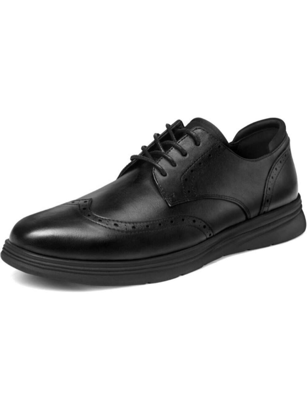 Men's Black Comfortable Lace-up Wingtip Brogue Office Dress Leather Oxford Shoes
